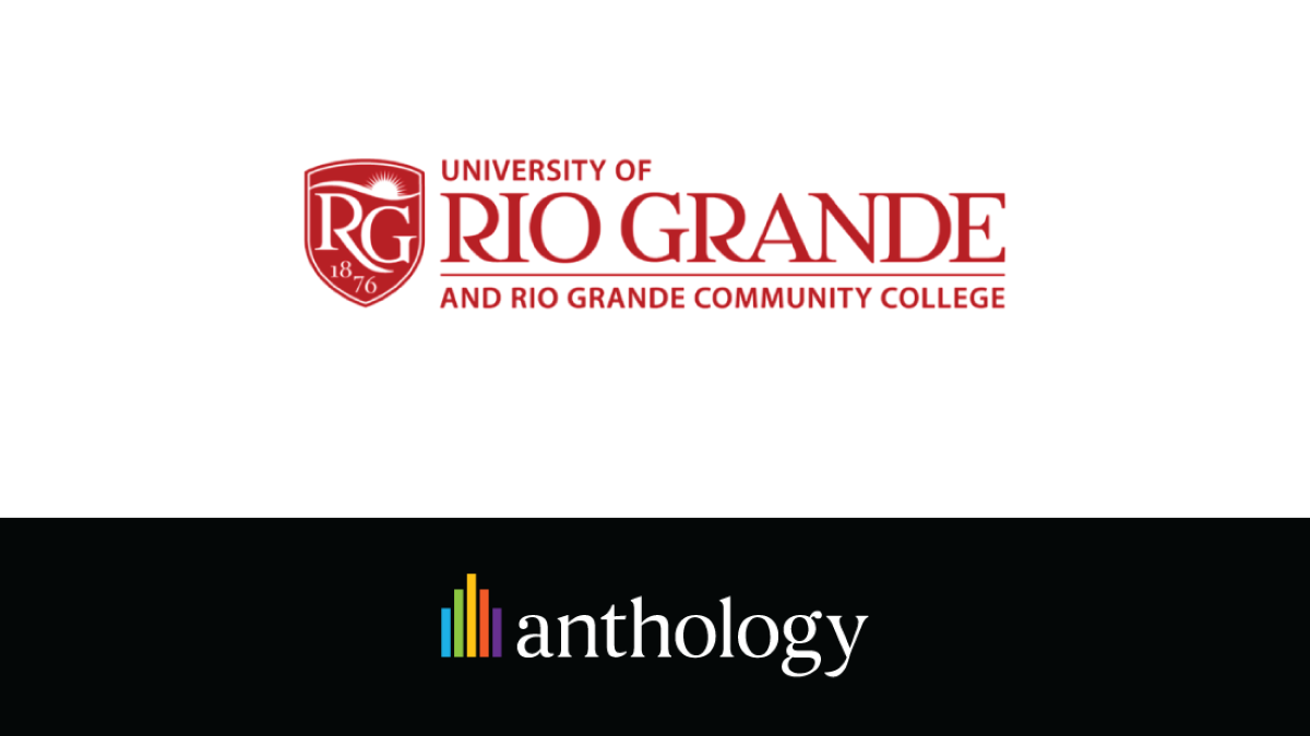 University of Rio Grande logo lockup with the Anthology logo