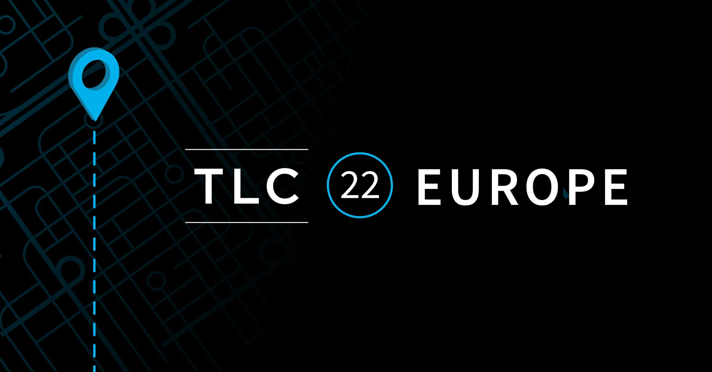 TLC Europe 2022 logo on a black background
