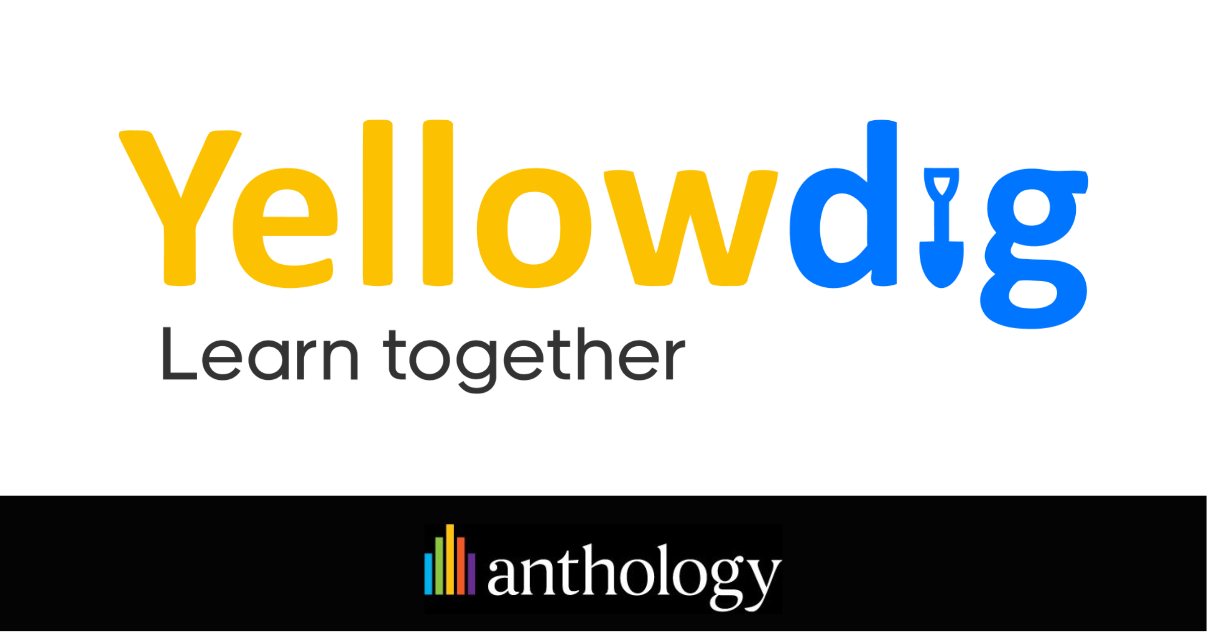 Yellowdig logo lockup with the Anthology logo