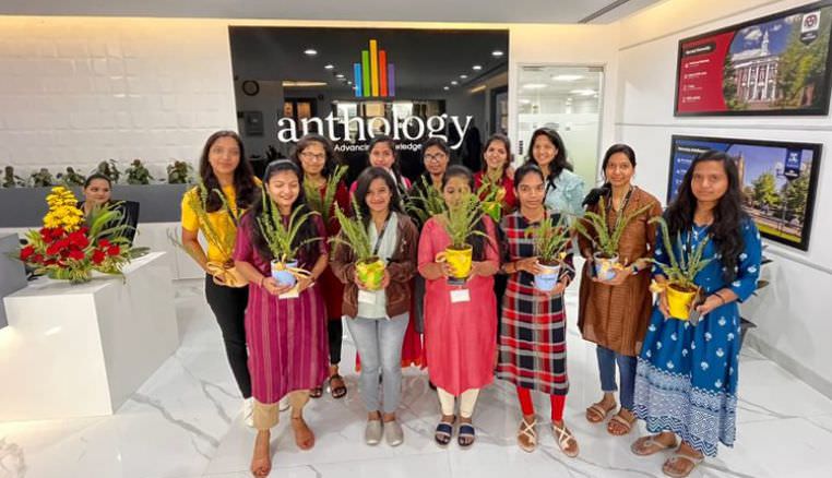 Photo of Anthology employees in the India offices