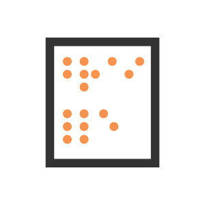 Icon illustration representing braille
