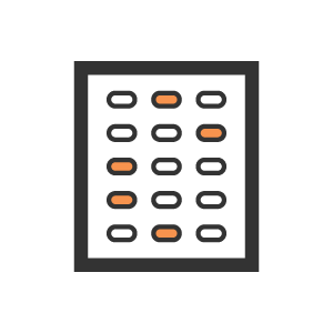 Icon illustration representing a scantron sheet