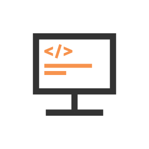 Icon illustration representing HTML code