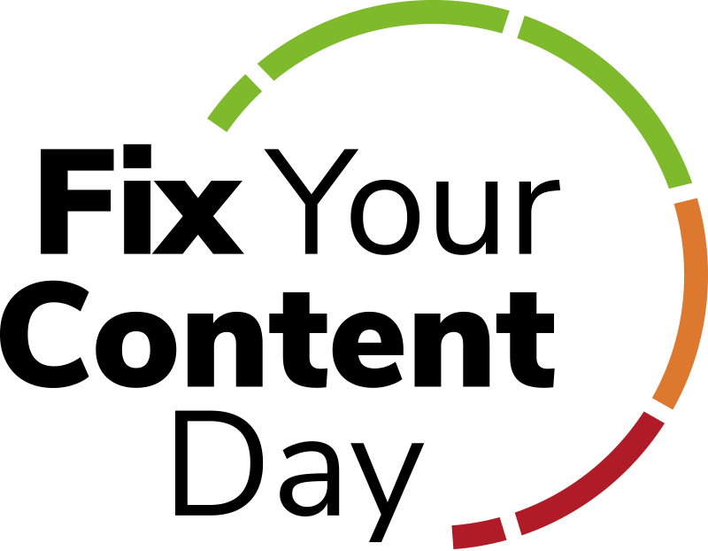 Fix Your Content Day logo over a white background
