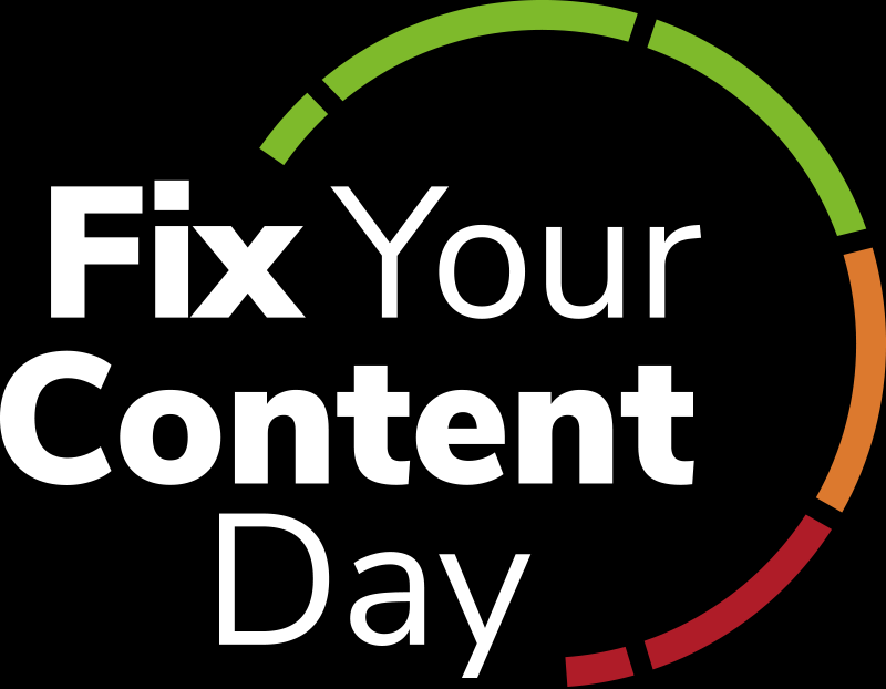 Fix Your Content Day logo over a white background