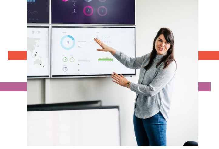 woman giving a presentation