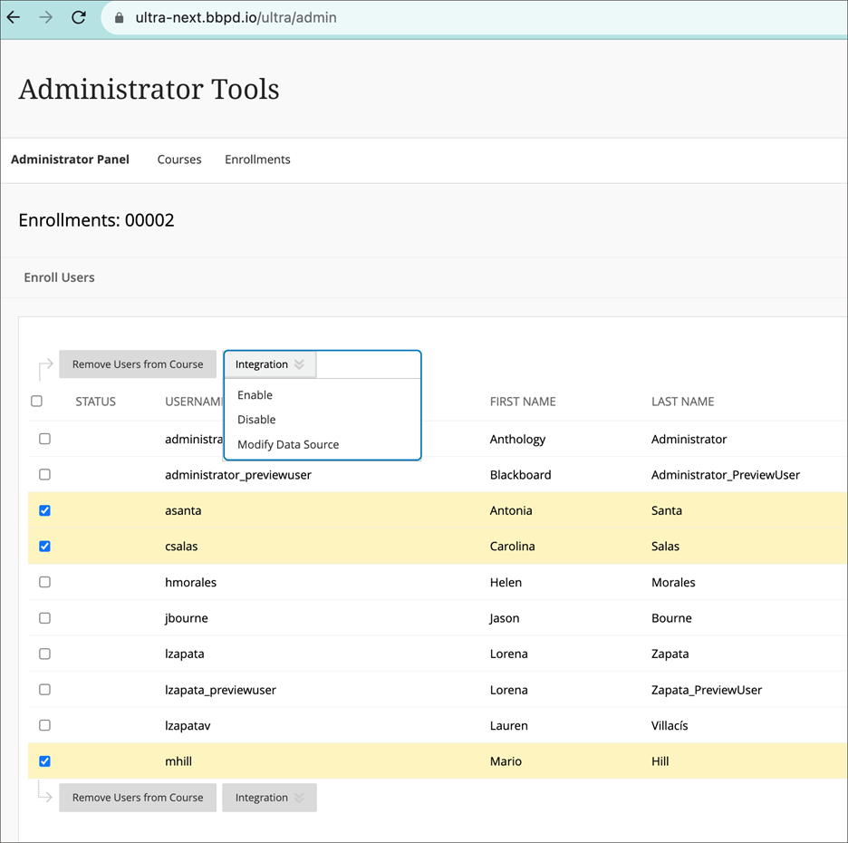 Change Row Status or Data Source Key by batch