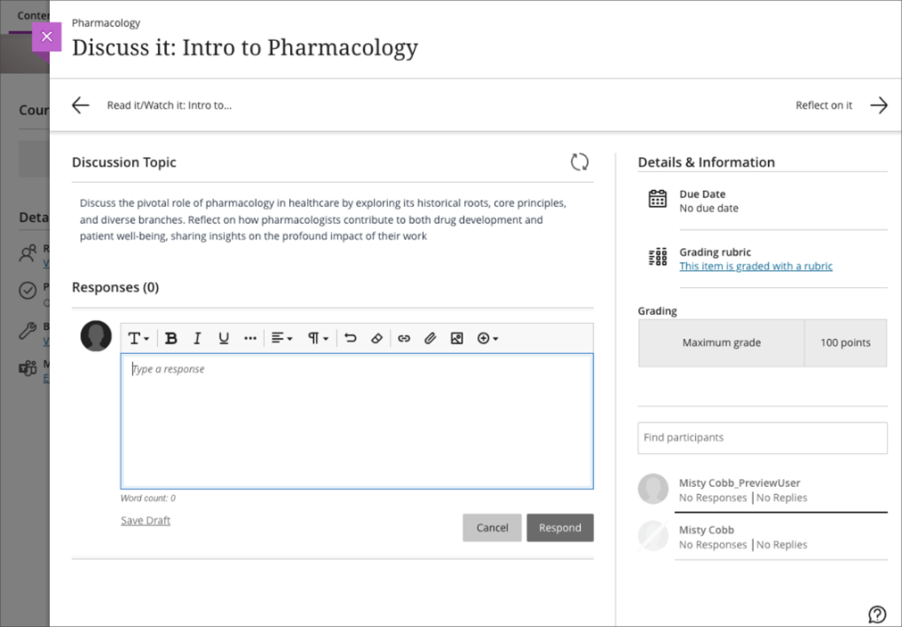 Student view - New image button on content editor for discussion response