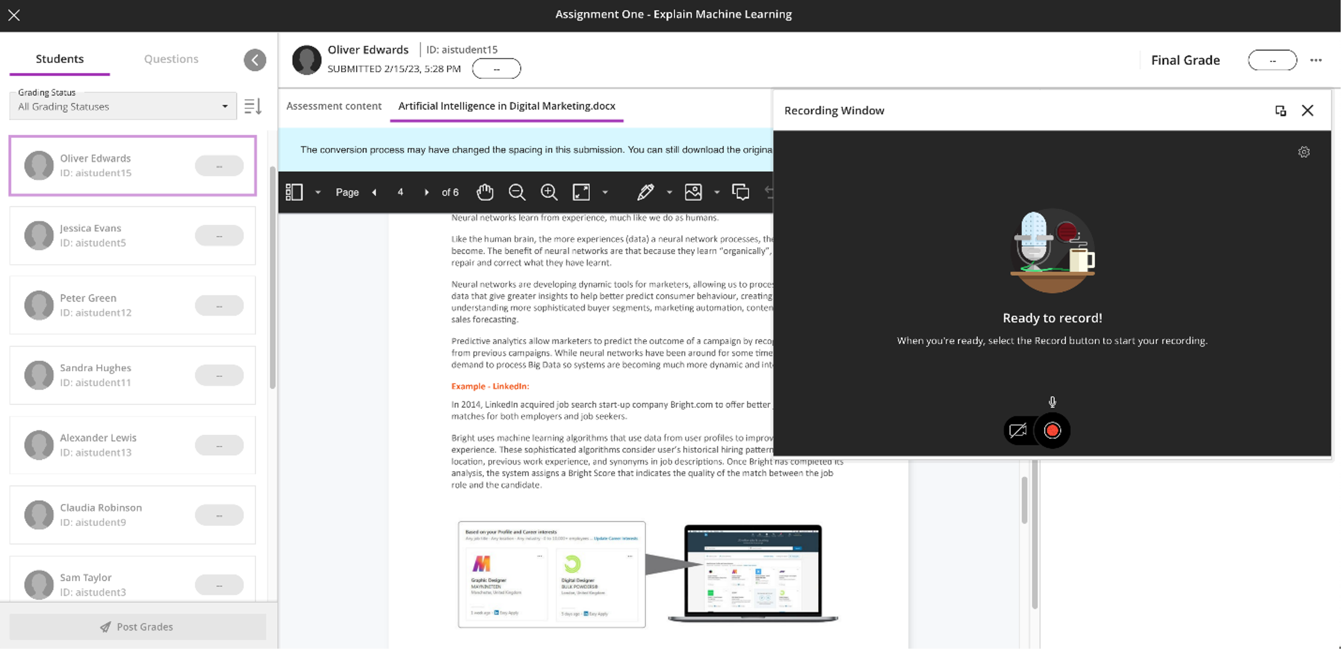 AudioVideo tool recording window when maximized