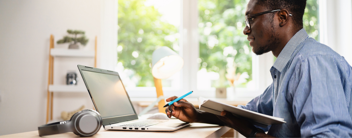 Man working at a computer