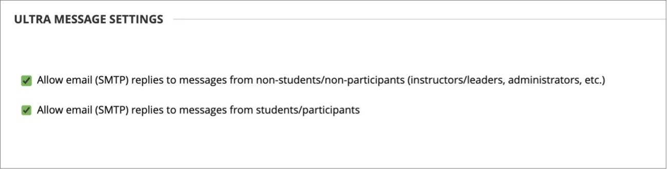 Messages for Organizations and Courses configuration from Administrator Tool Panel