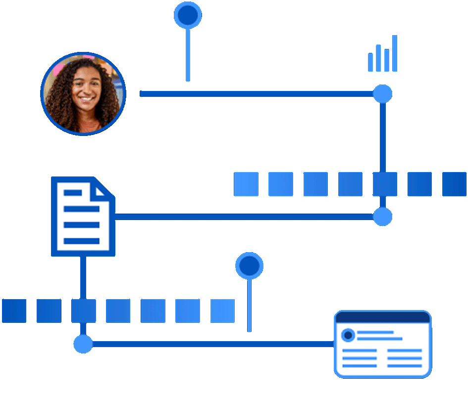 Illustration representing all the points of contact available through One Stop