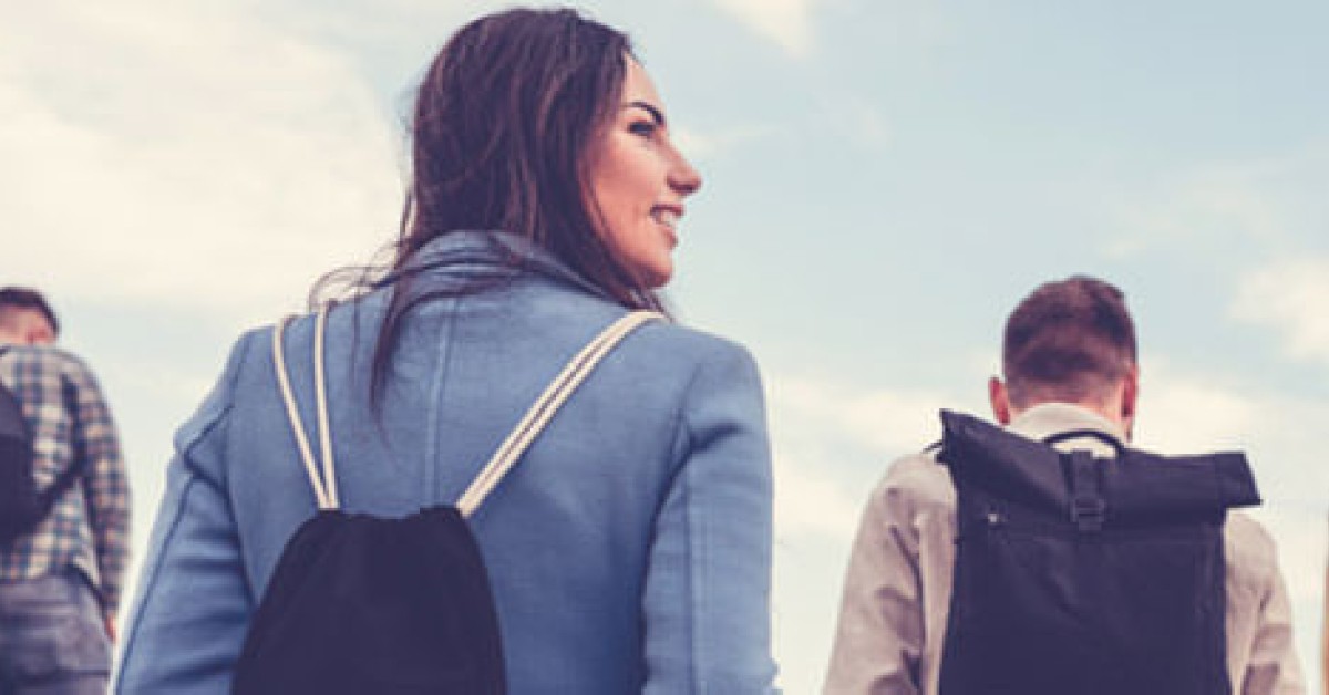 Students walking
