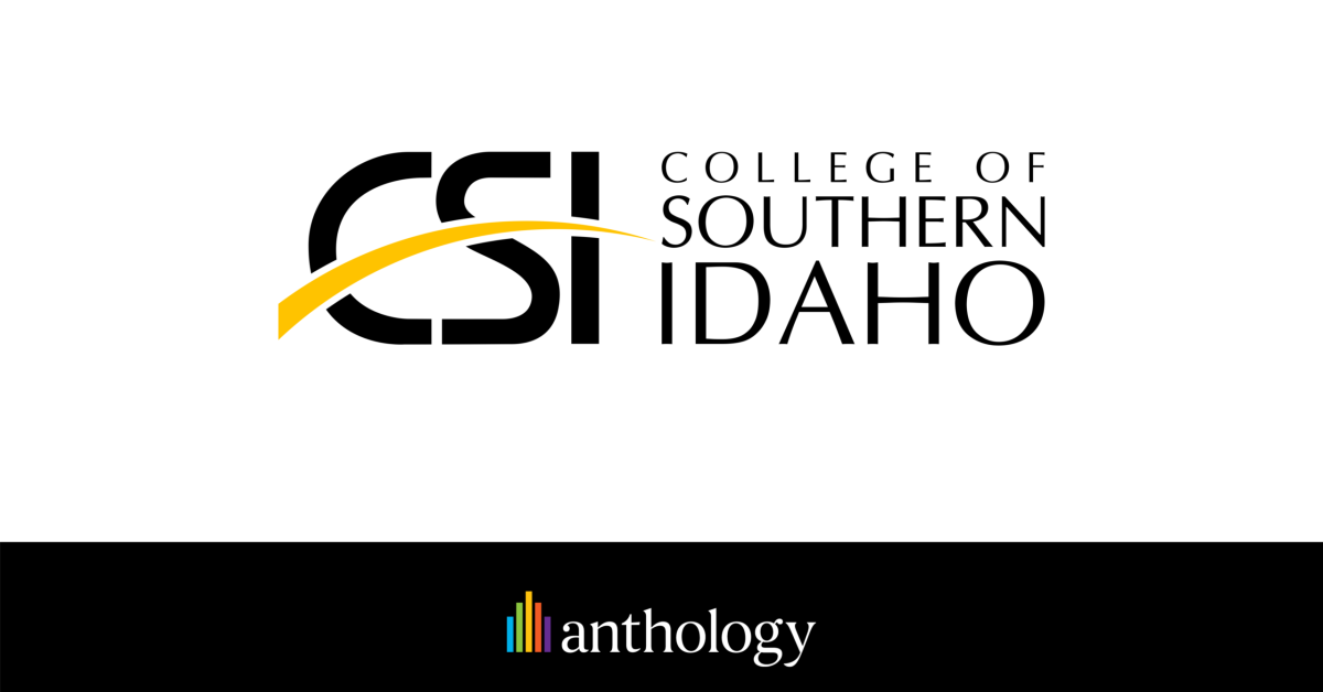 College of Southern Idaho logo lockup with the Anthology logo