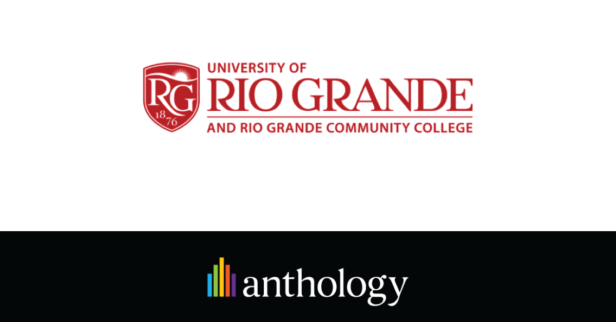 University of Rio Grande logo lockup with the Anthology logo