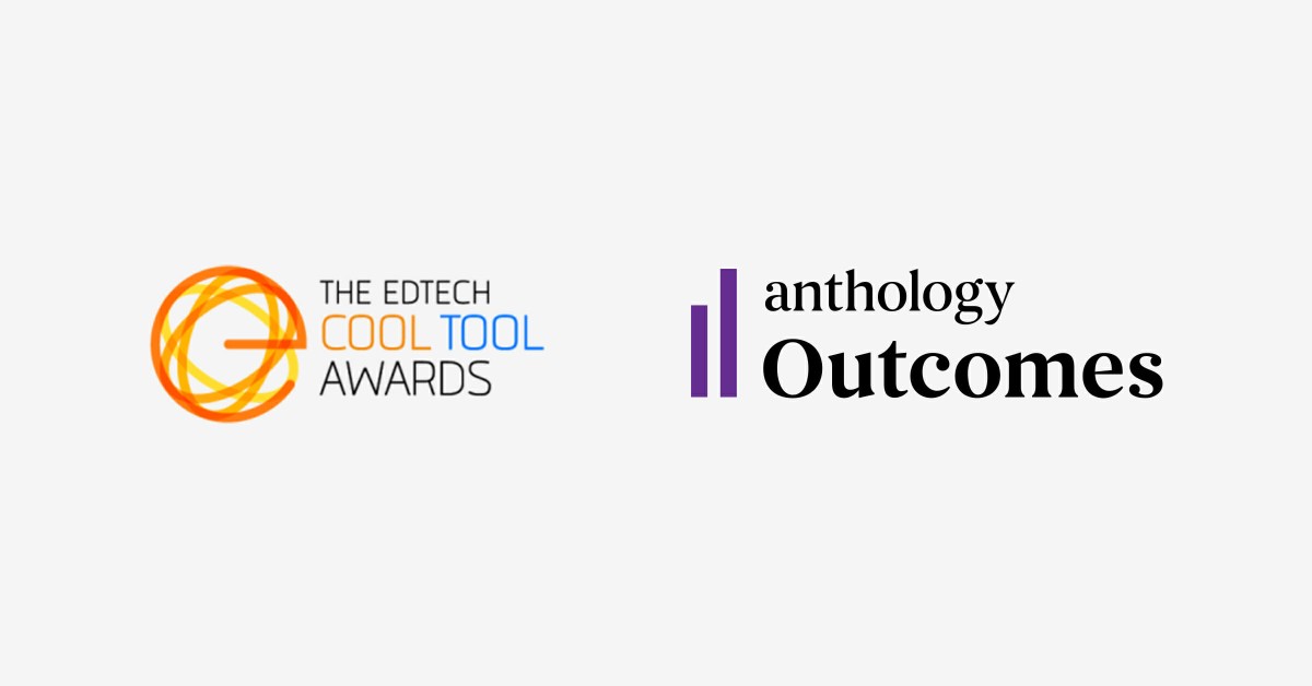 The Edtech Cool Tool Awards logo lockup with the Anthology Outcomes mark