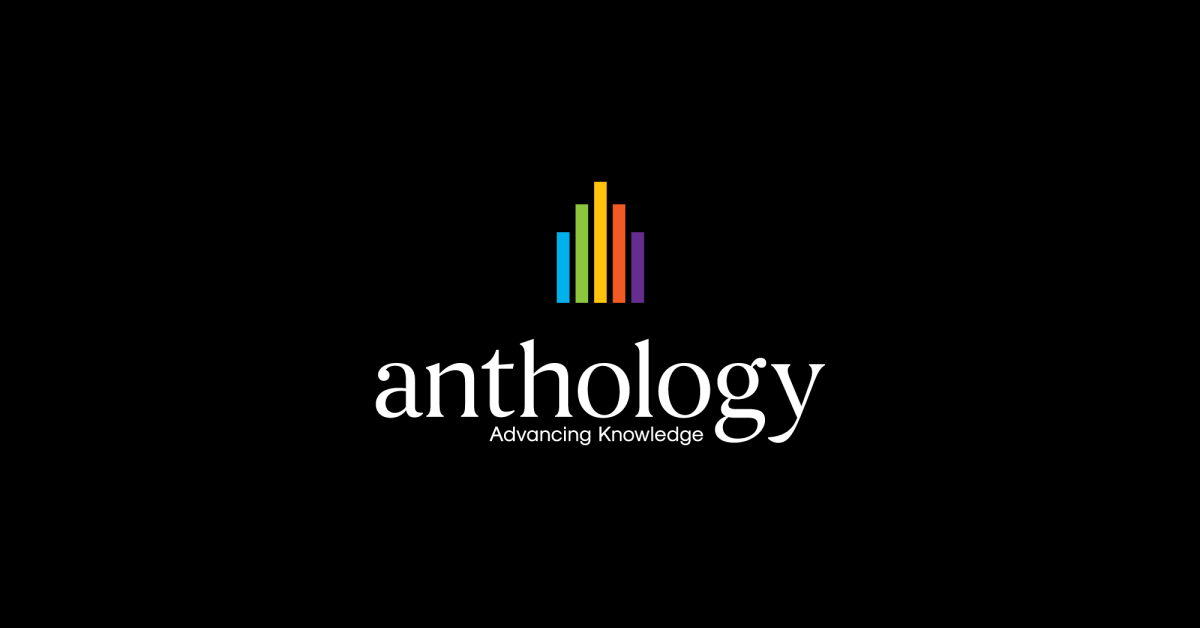 Anthology logo on a black background