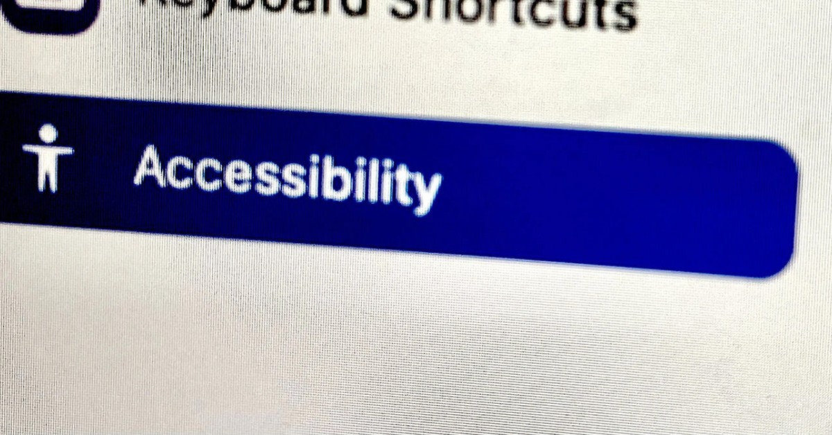 Zoomed in screenshot of an Accessibility menu option