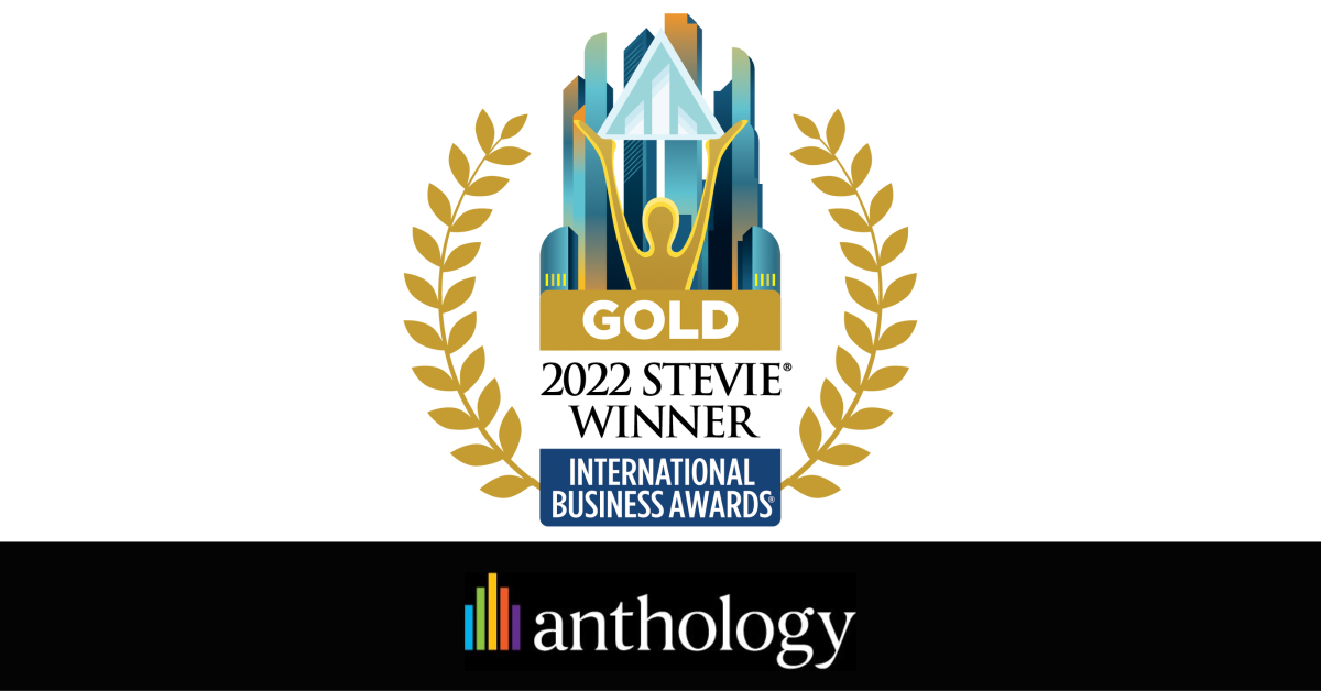 Stevie Award Winner logo lockup with the Anthology logo