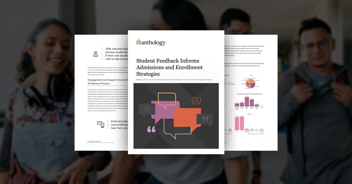 Header image of the Student Feedback Informs Admissions and Enrollment Strategies Whitepaper