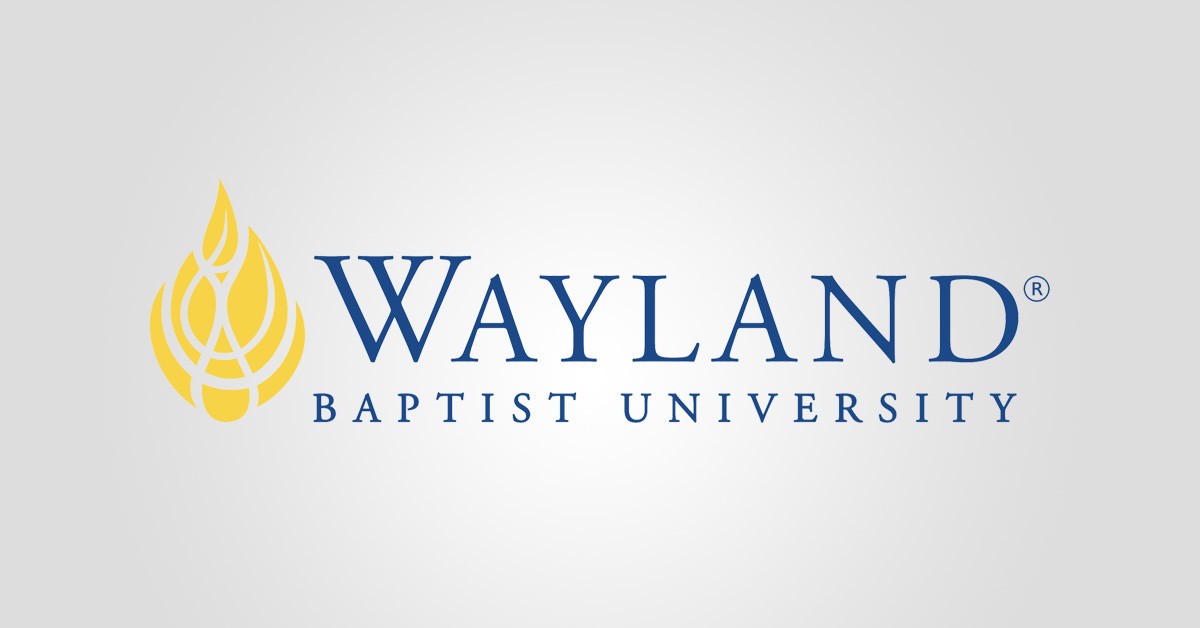 Wayland Baptist University logo over a gradient background