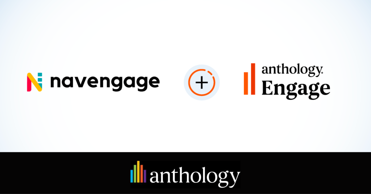 Image with the Navengage and Anthology Engage logos in the middle. At the bottom is place the Anthology logo.