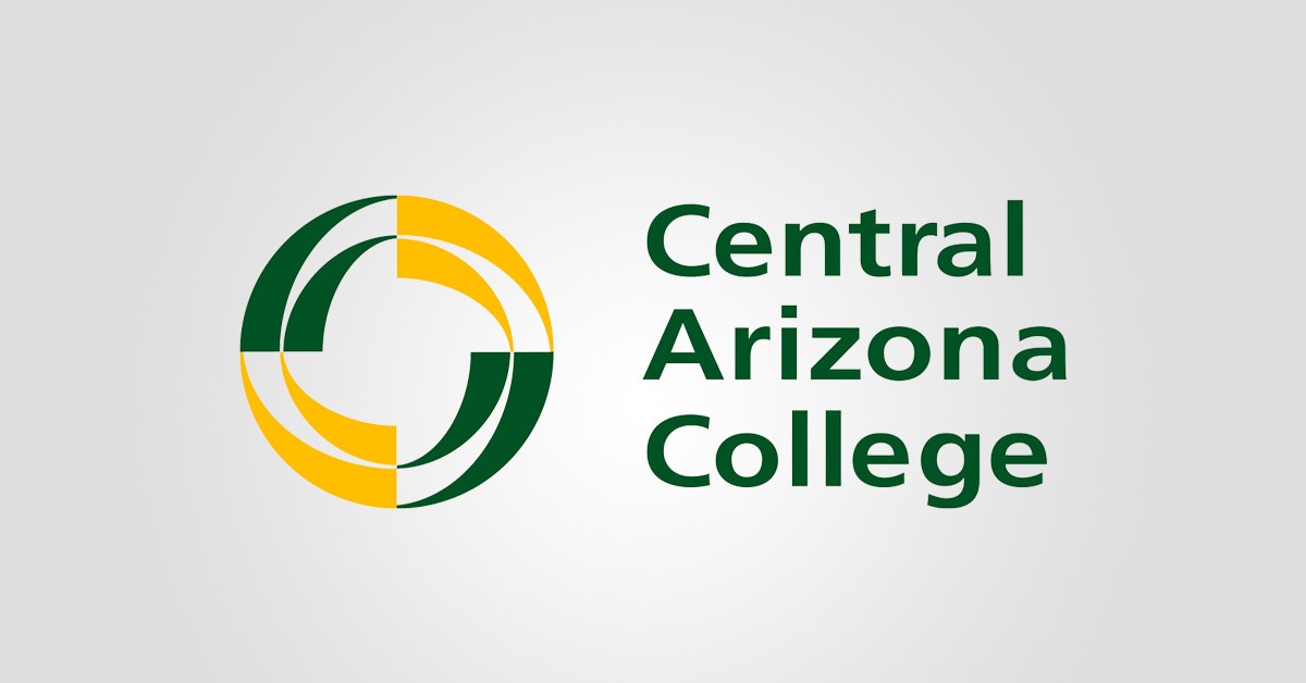 Central Arizona College logo over a gray background