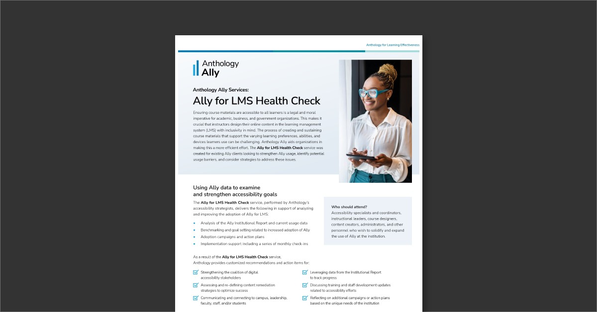 Anthology Ally for LMS Health Check
