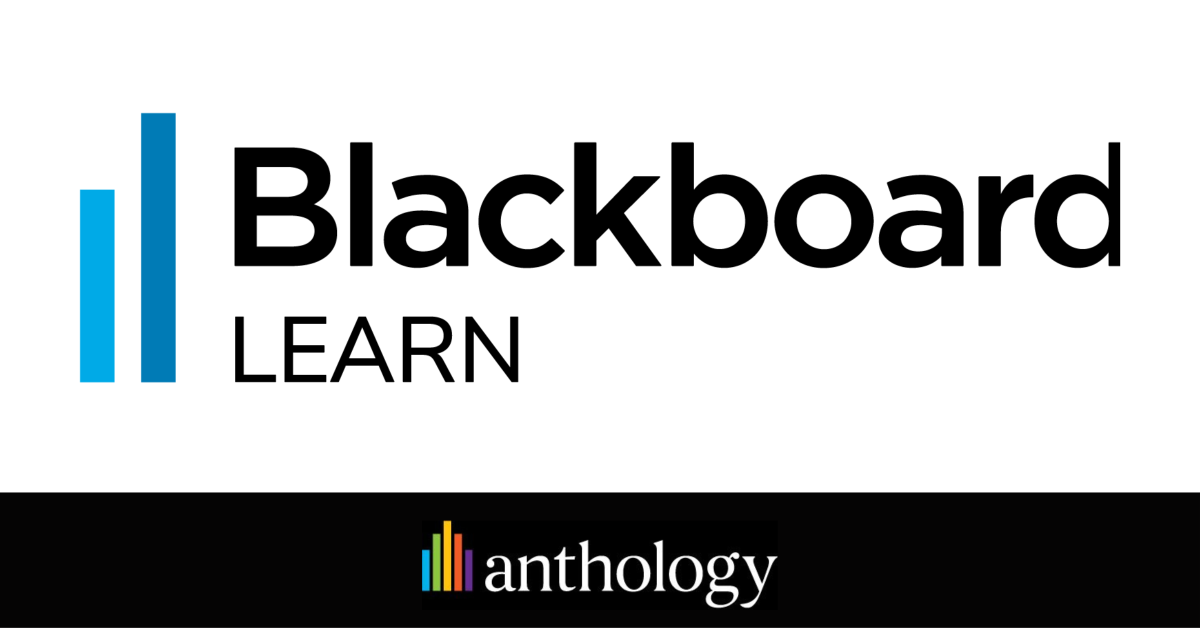 Imagen con fondo de color Blanco que tiene el logo de Blackboard Learn en el centro. En la parte de abajo de la gráfica se encuentra el logo de Anthology. 