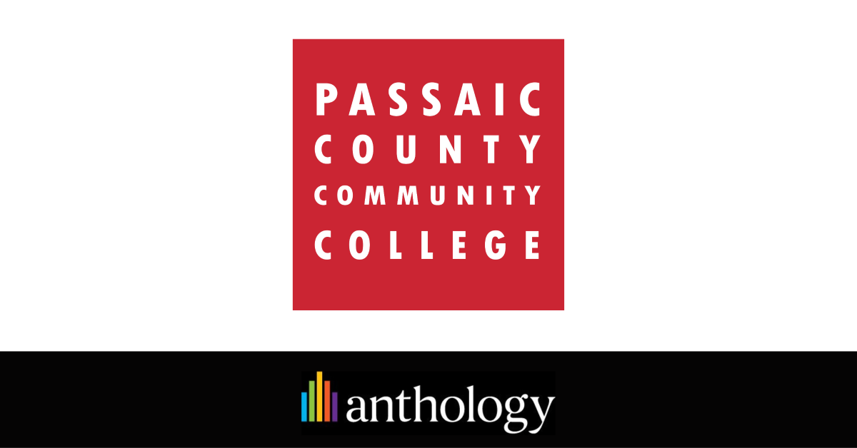 Image with the Passaic County Community College logo on the middle and the Anthology logo at the bottom. 