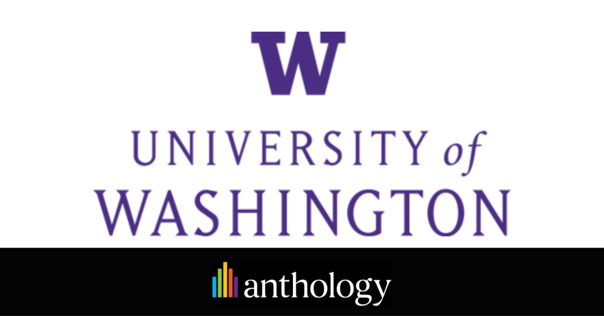 White background image with the University of Washington logo in the middle and the Anthology logo at the bottom