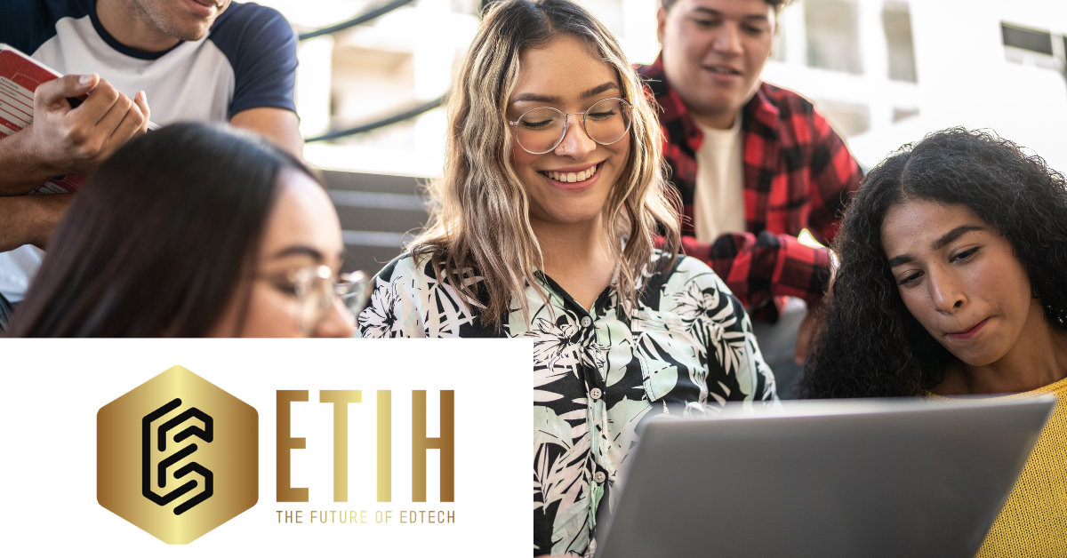 Ed Tech Innovation Hub logo with an image of college students smiling