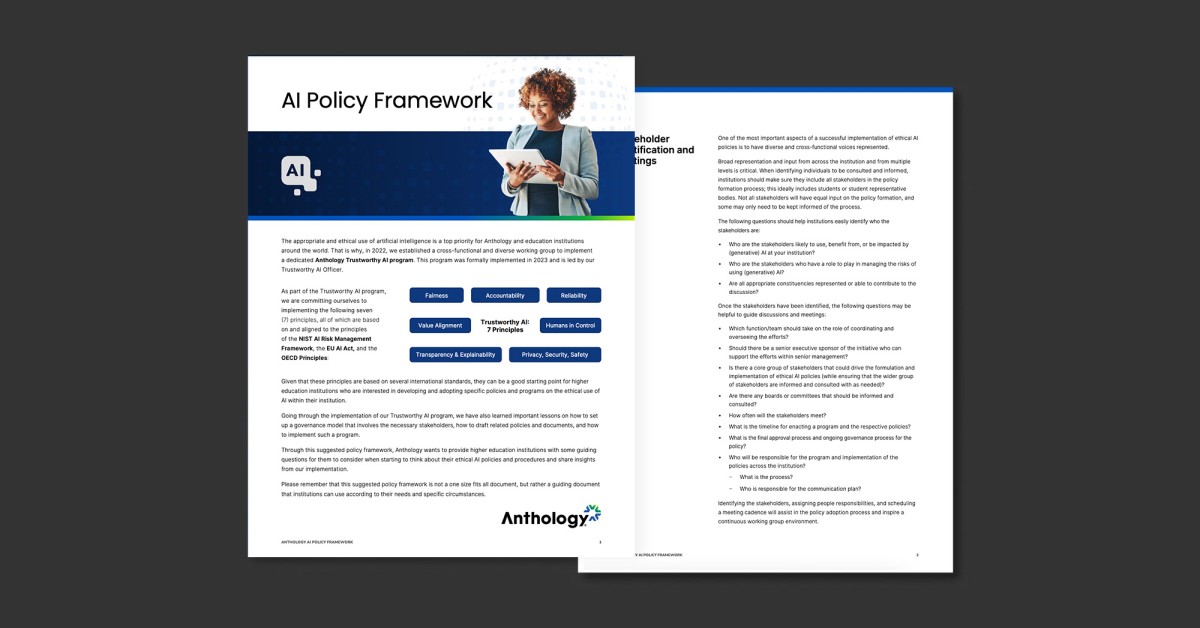 Anthology's AI Policy Framework