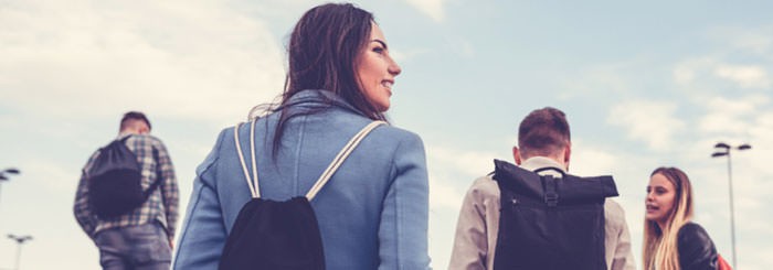 Students walking