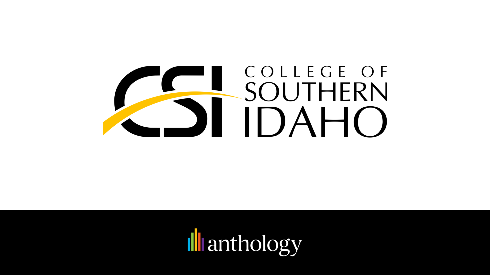 College of Southern Idaho logo lockup with the Anthology logo