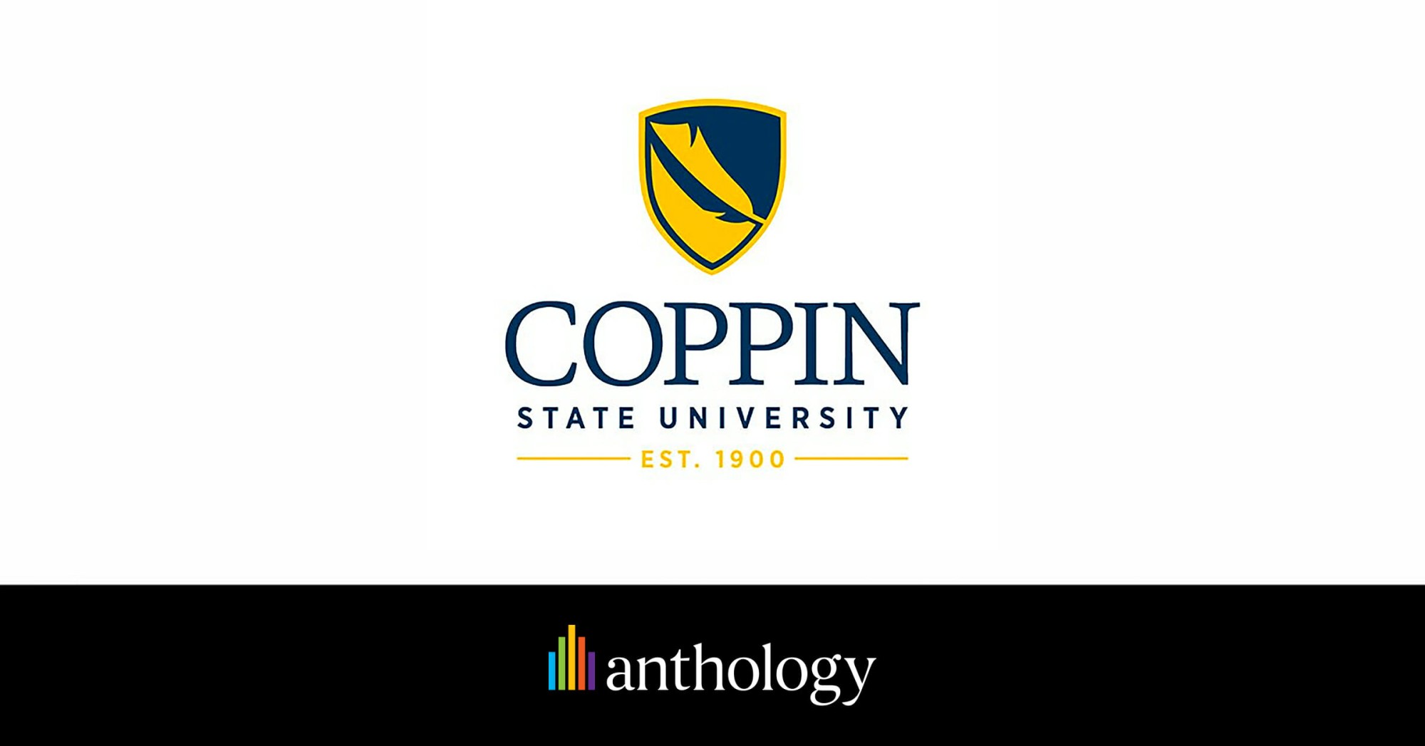 Coppin State University logo lockup with the Anthology logo