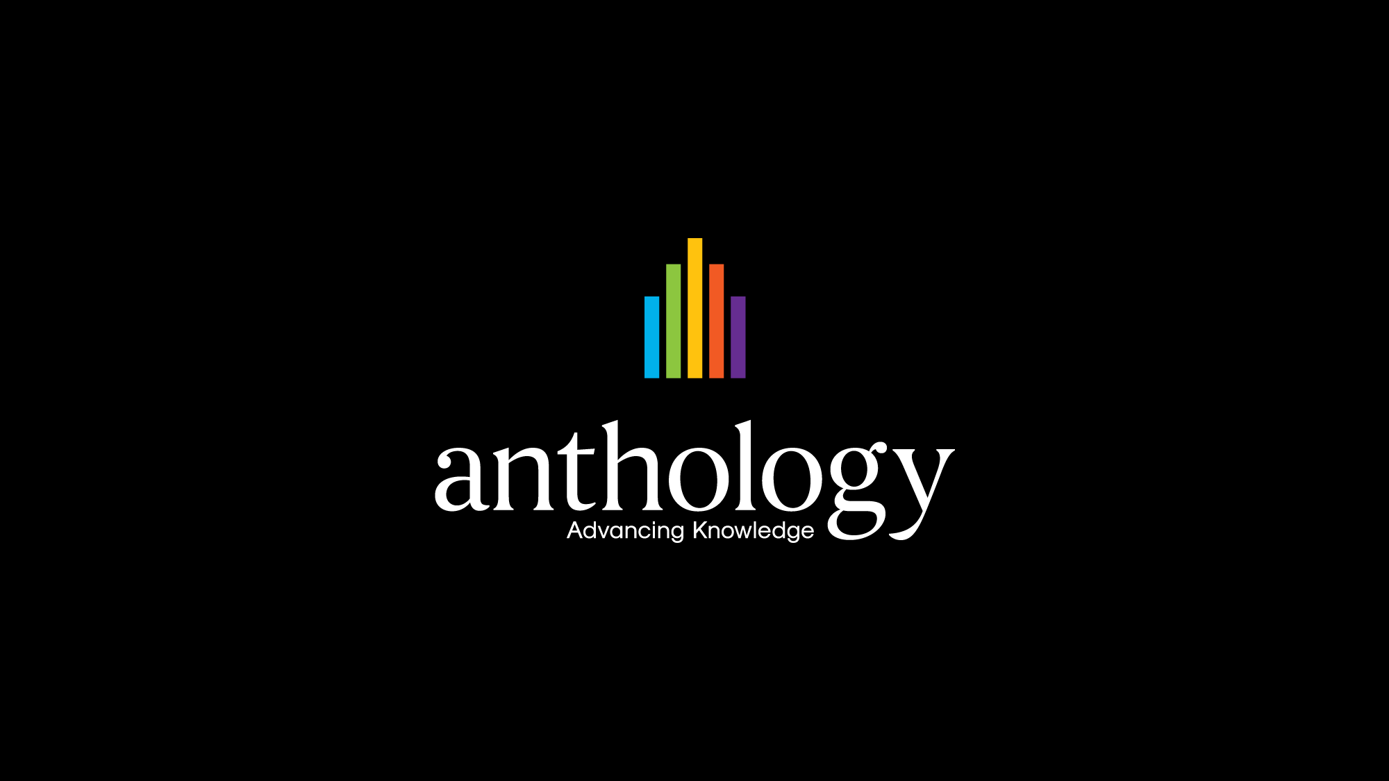 Anthology logo on a black background