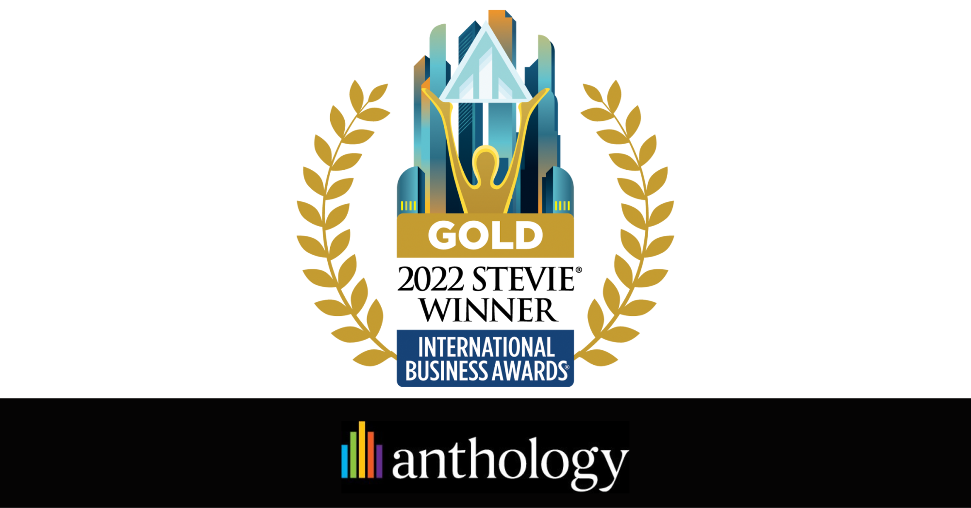 Stevie Award Winner logo lockup with the Anthology logo