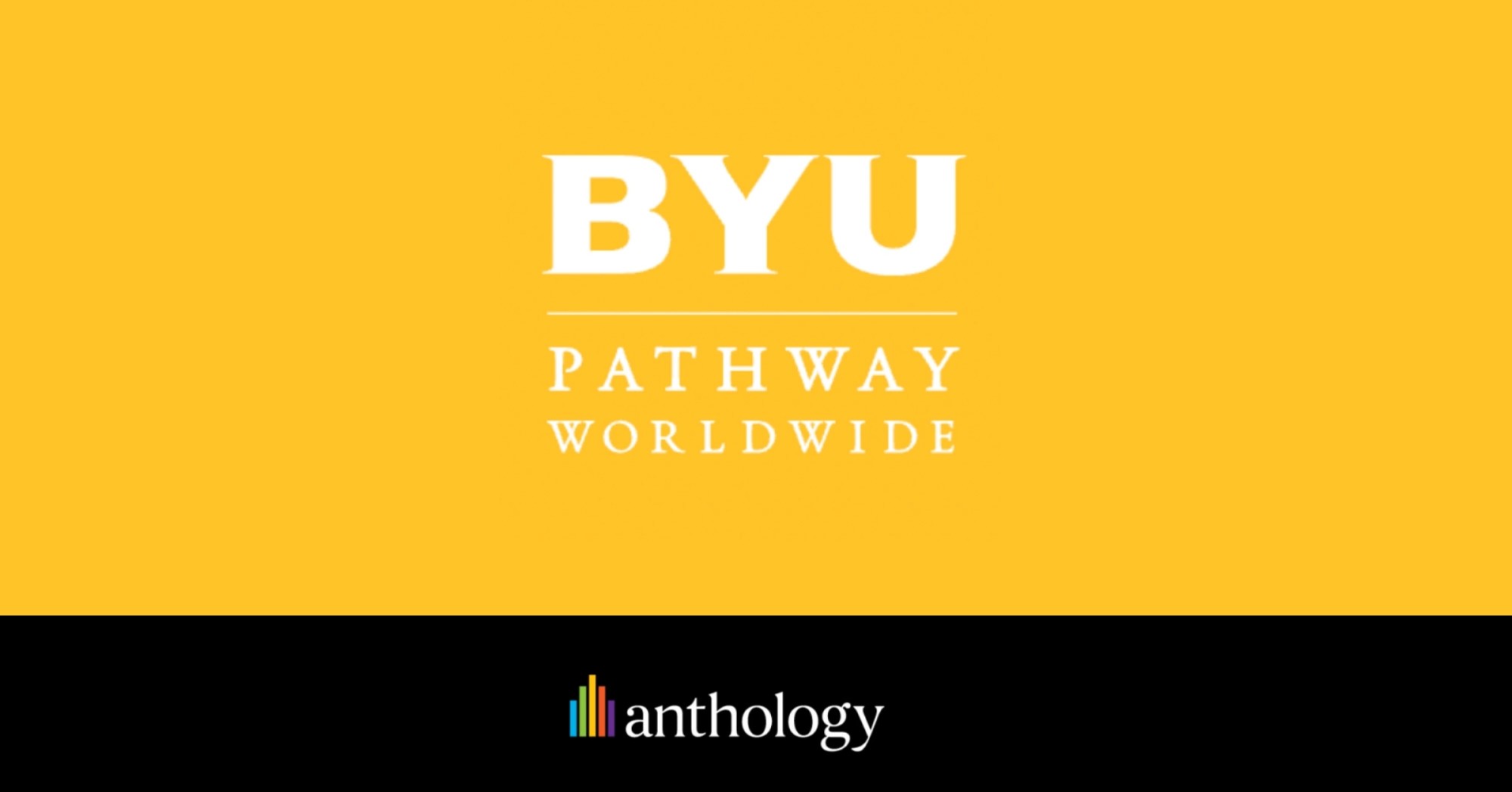 BYU Pathway Worldwide logo locked up with the Anthology logo