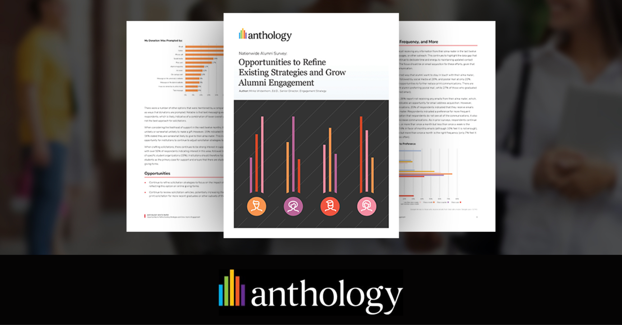 Alumni Survey graphic locked up with Anthology logo