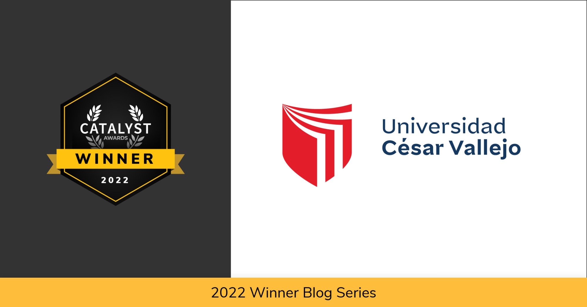 Catalyst Award Winner logo locked up with the Universidad Cesar Vallejo logo over the text 2022 Winner Blog Series