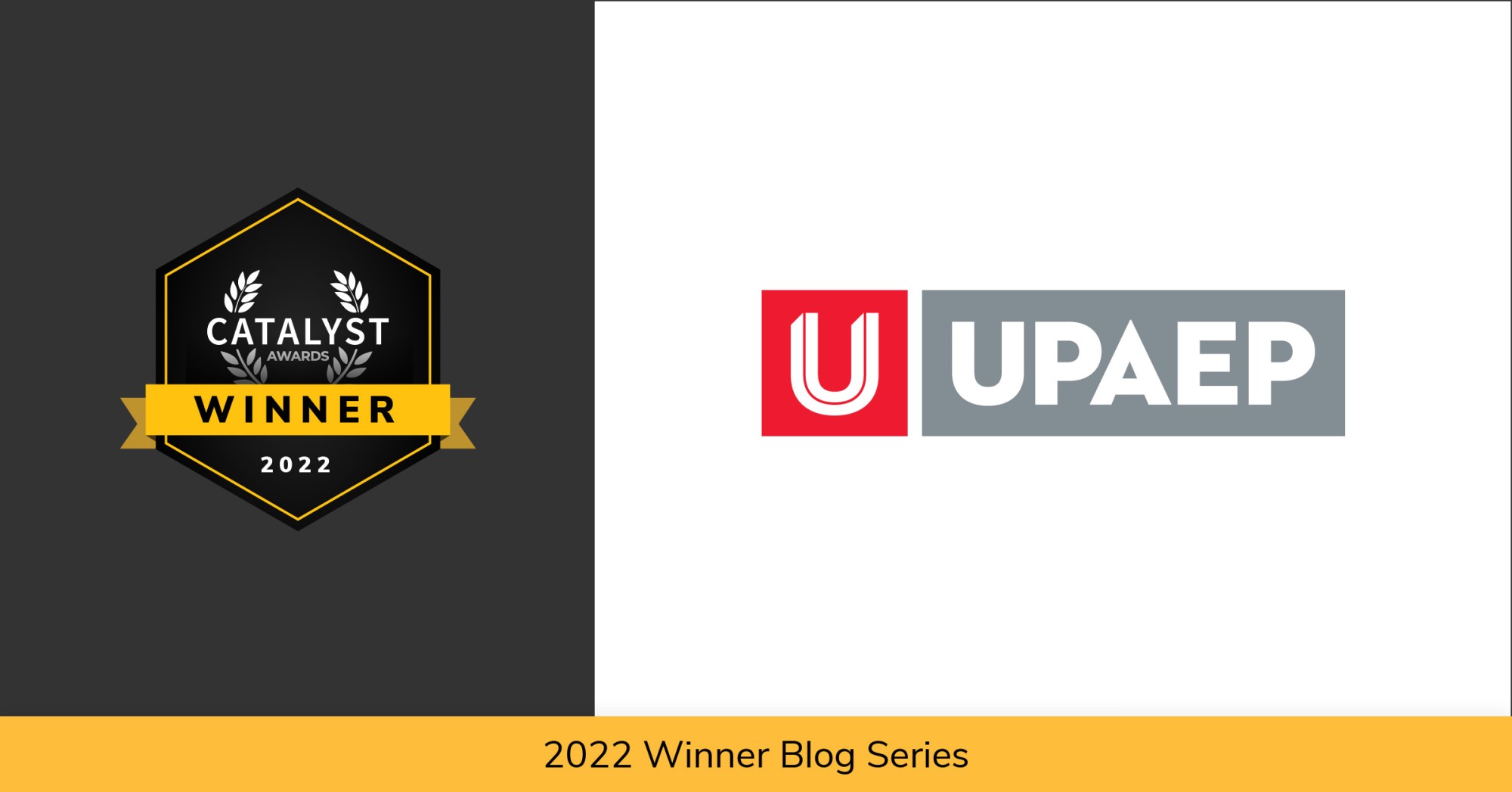 Anthology Catalyst Award Winner logo locked up with the UPAEP logo over the text 2022 Winner Blog Series