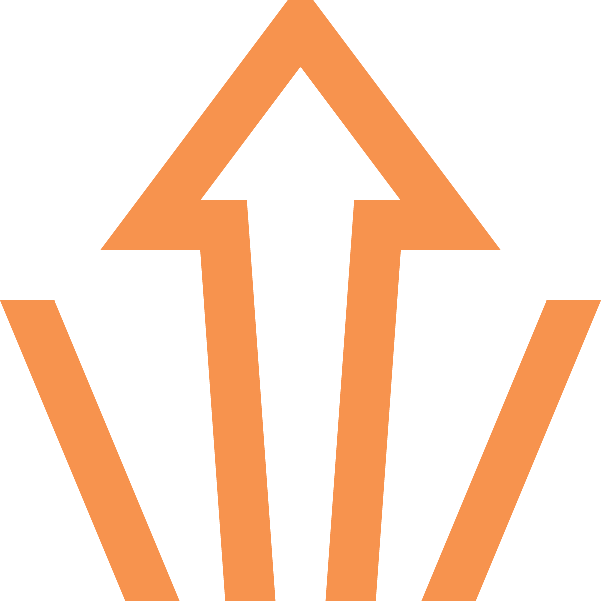 Icon illustration of an arrow pointing upward