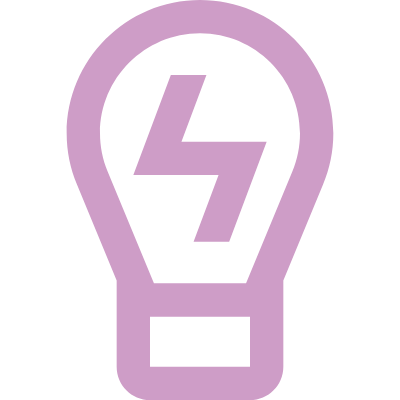 Illustrated icon representing a lightbulb