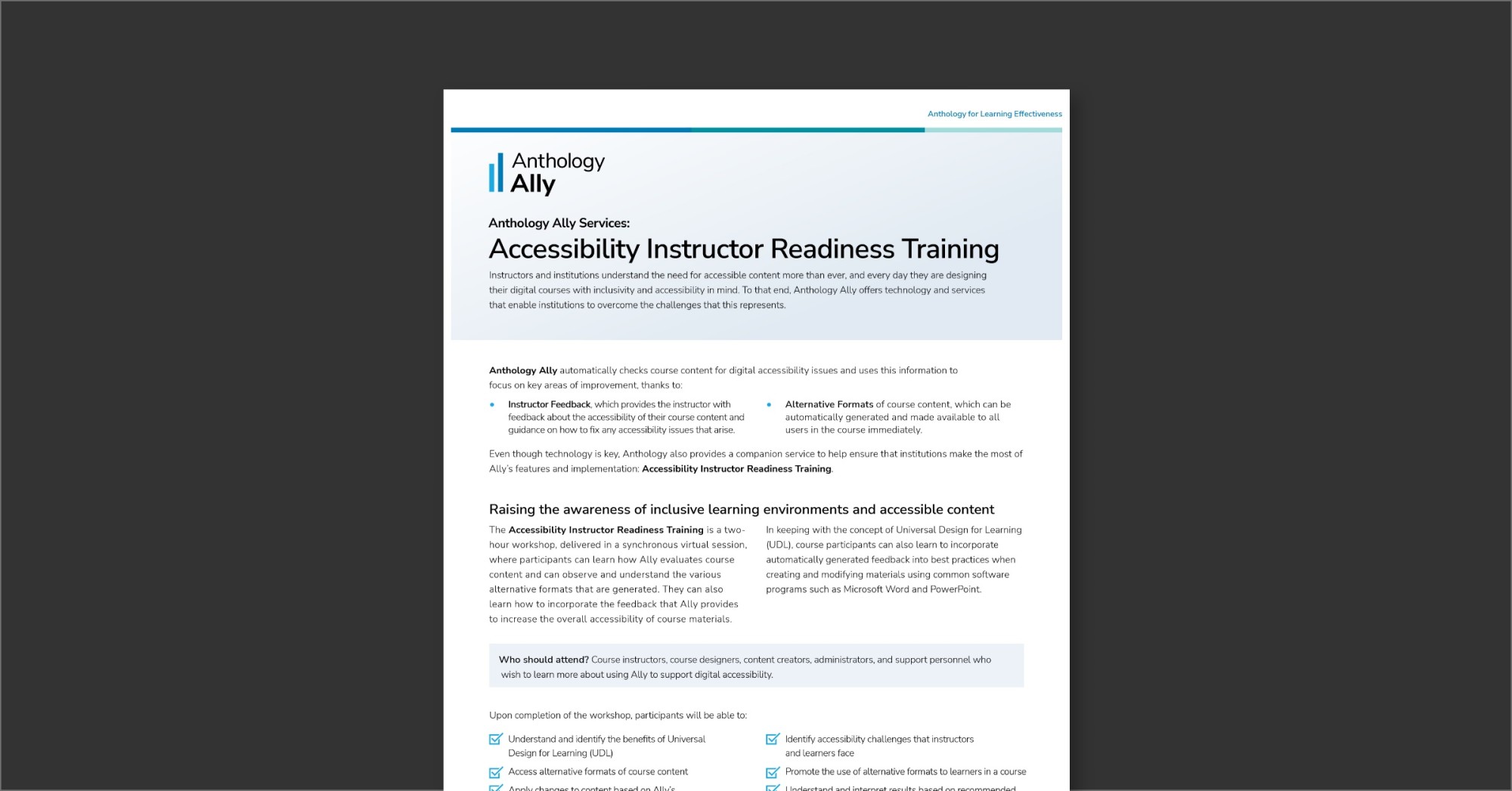 Anthology Ally Accessibility Instructor Feature