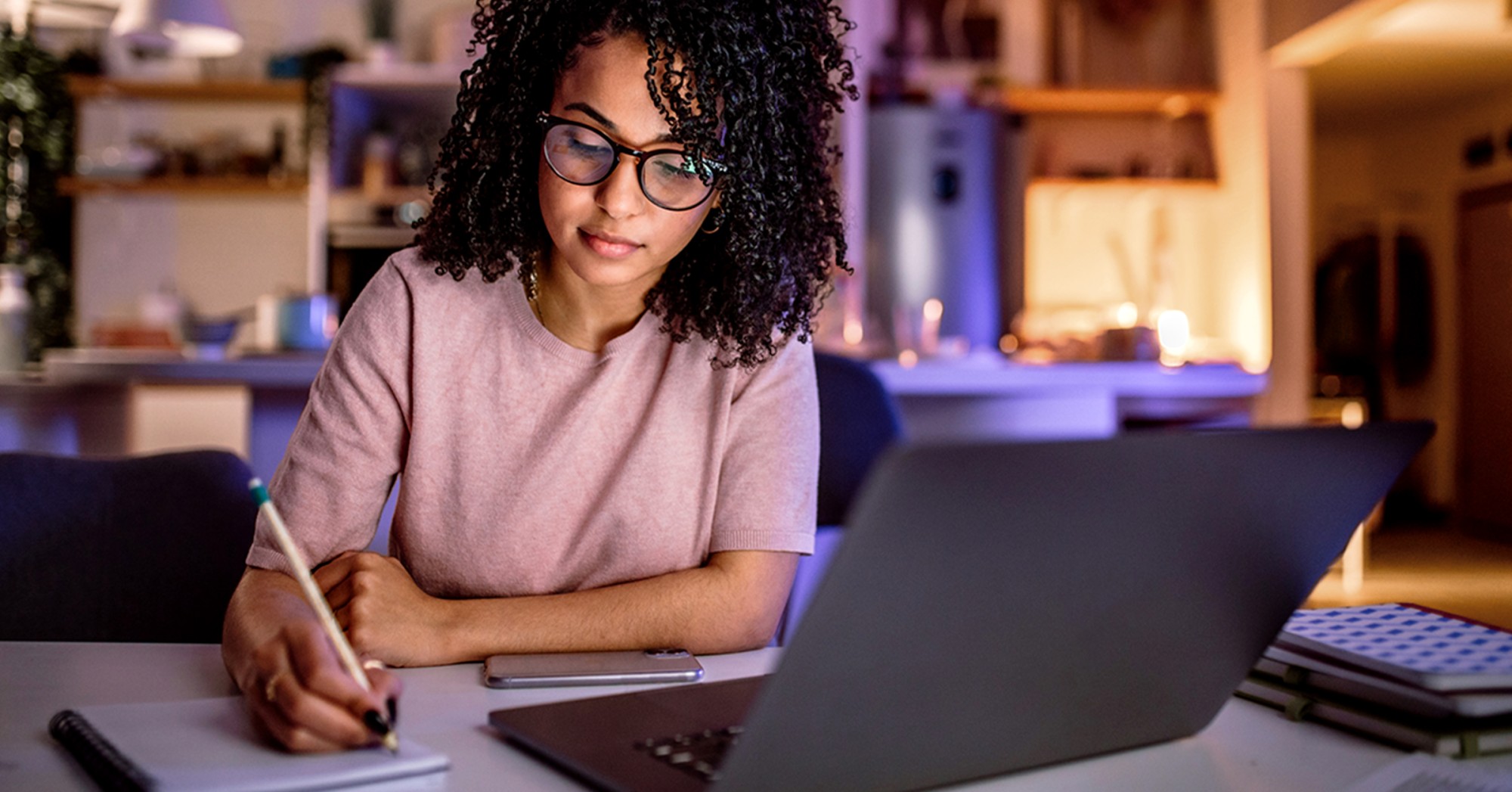 Woman working at her computer