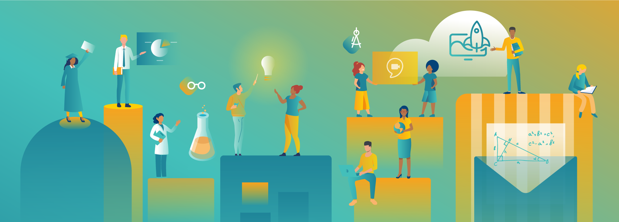Illustration of people doing different activities