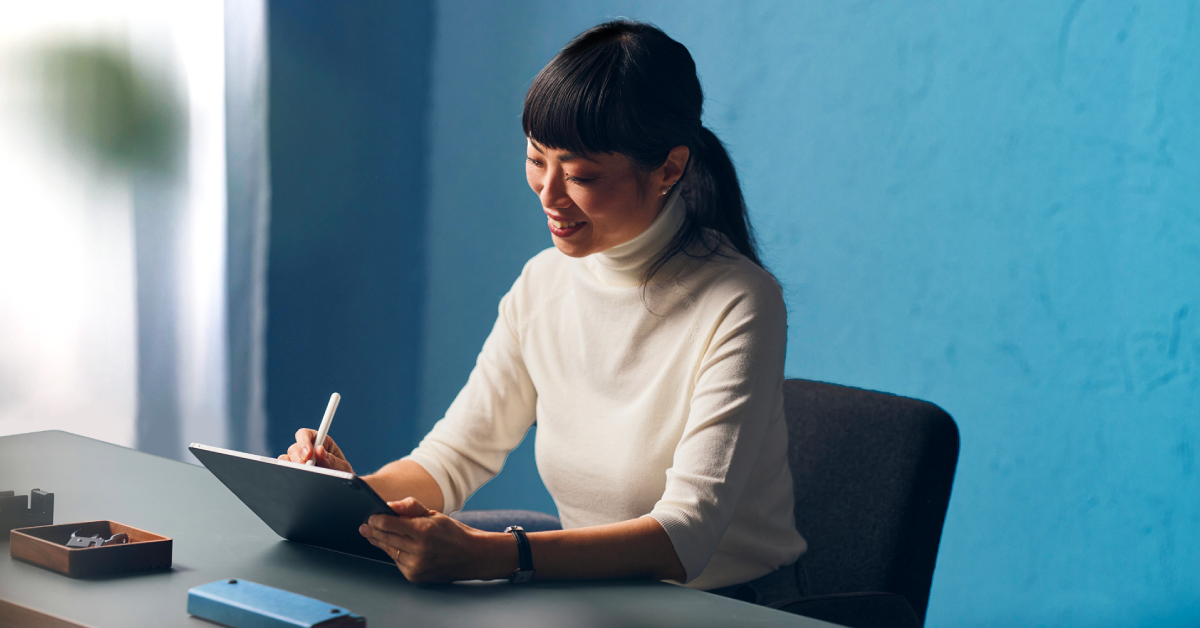 Woman on a tablet