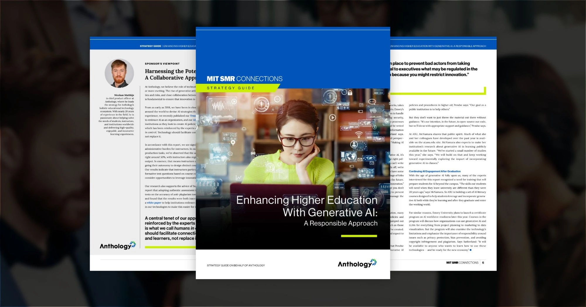Preview of the report over an image obscured by a transparent black overlay