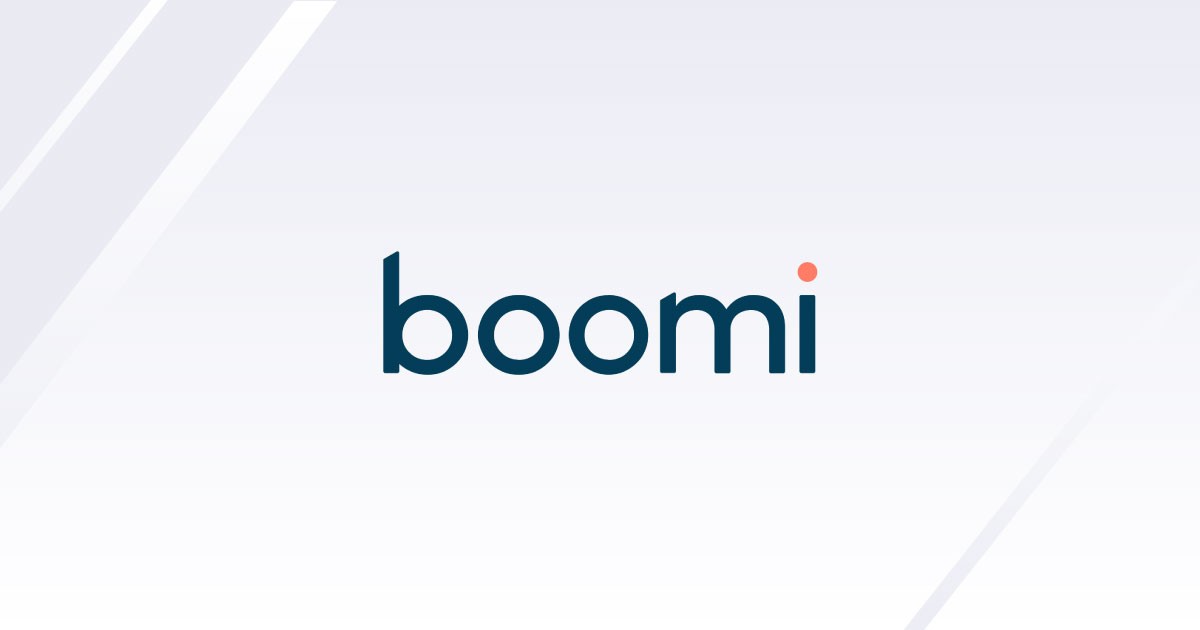 Boomi logo over a stylized background